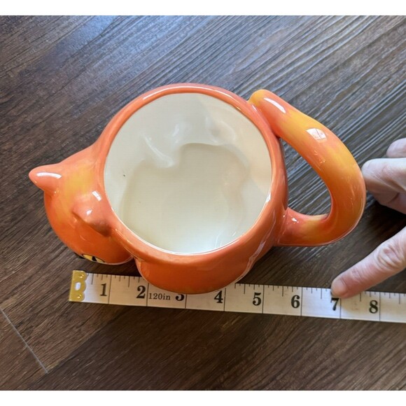 Vintage Mug Carnation Coffee Mate Orange Cheshire Cat Large Collectible Cup - Picture 7 of 7